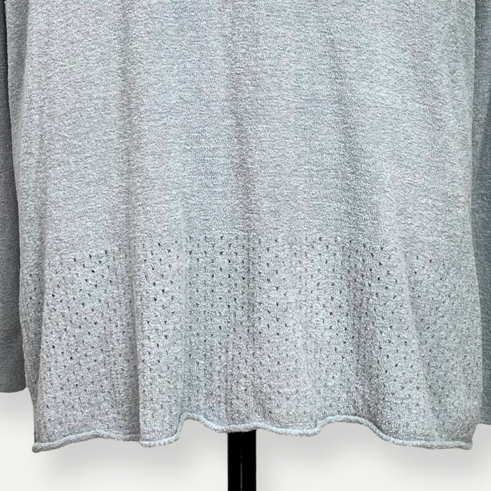 Barefoot Dreams CozyChic Ultra Lite Gray Hooded Pullover - Picture 4 of 10